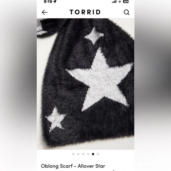 Torrid Black and White Star Scarf - Picture 2 of 6